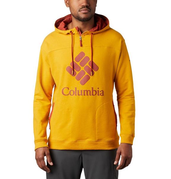 Columbia Mens Hoodies Sale UK - Lodge Clothing Yellow Red UK-401693